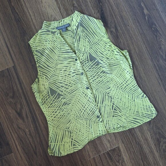 💙 Josephine Chaus 100% Silk Tropical Lightweight Top Size 12 - Picture 2 of 9